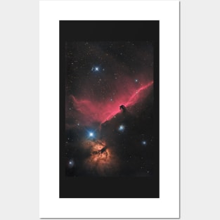 Horsehead and Flame nebula in constellation Orion Posters and Art